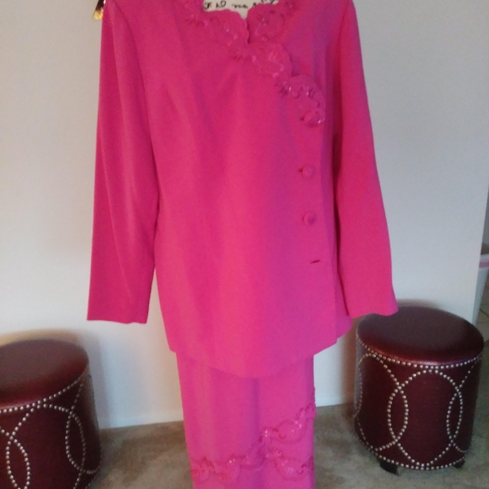 Fuchsia two piece suit